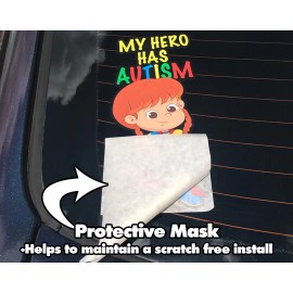 Avery Dennison Autism Girl Sticker My Hero Has Autism Sticker Decal Bumper Sticker Puzzle
