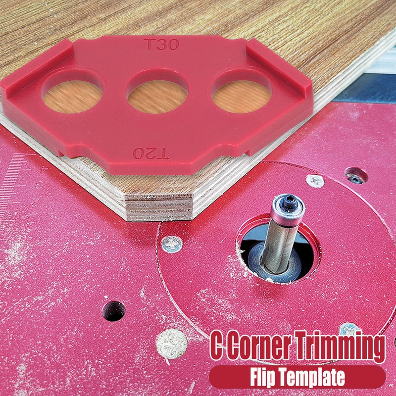 4PCS C Corner Templates Woodworking Router Trimmer Template Straight Bevel