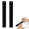 2 Pack 6 Inch Ruler,Metal Ruler,Mm,Metric,Small,Small Metal,Rulers,Millimeter Laser Engraved, for