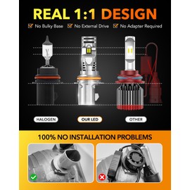 OXILAM 9004/HB1 Light Bulbs, 22,000 Lumens 600% Super Brighter, 6500K Cool White, 1:1 Size Halogen Replacement, 10 Years Lifespan, Plug & Play, Pack of 2