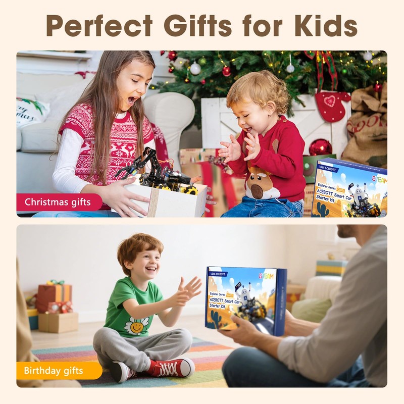 Robotics for Kids Ages 8-12, ACEBOTT Smart Robot Arm Car