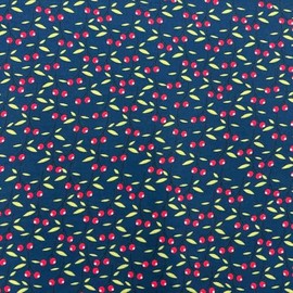 Kt KILOtela - Viscose Fabric Digital Printing Post-Industrial Quality Fashion Shirt Blouse Flowing Fall Cherry Blue 270x140cm 32709