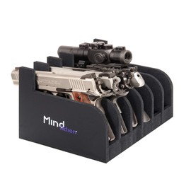 Mind and Action Foam Pistol Rack Handgun Holder for Gun Safe Gun Cabinet Accessories, Customized Gun Storage from 1 up to 6 Firearms (Black)