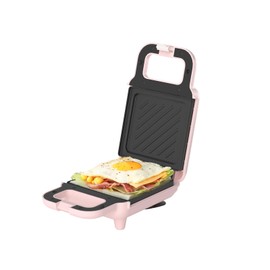 SIMPLUS Electric Sandwich Maker with Non-Stick Plates, Indicator Lights, Cool Touch Handle, Easy to Clean and Store, Perfect for Cooking Breakfast, Grilled Cheese, Tuna Melts and Snacks, Pink