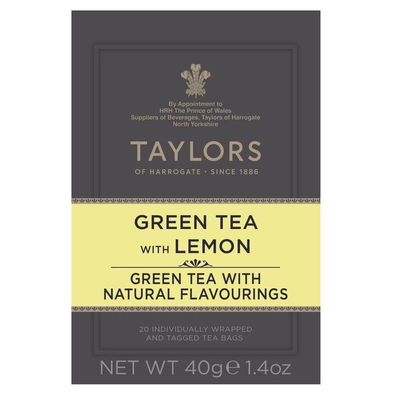 Taylors of Harrogate Green Tea with Lemon, 20 Count (Pack