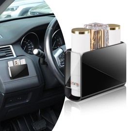 Likesing Car Chapstick Holder, Acrylic Black Car Chap Upright Lip Balm Holder for Interior Car, Work Computer Side Lipstick Organizer Case Accessories Mount for Women Auto Vehicle SUV 3 Dividers