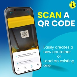 SnapFind Smart QR Code Labels – AI Auto-Labeling, No Typing! Storage Bins & Moving Containers – iOS and Android – 48 White Stickers (2.5" x 2.5")