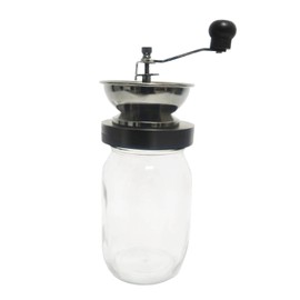 Lehman's Manual Coffee Grinder with Mason Jar Grounds Storage, Comfortable Grip Quiet Smooth Non-Electric Hand Crank, Standard Grind