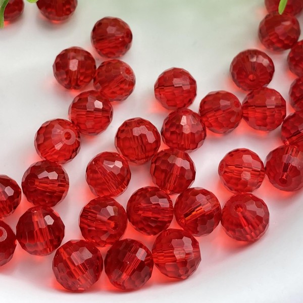 Jmassyang 70 Pieces 8mm Round Crystal Glass Beads Faceted Crystal