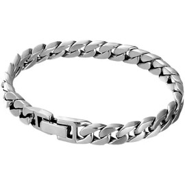 Men Chain Bracelet, Cuban Silver Bracelet Bracelet 925 Sterling Silver Solid Bracelet for Men -Various Styles ，Fashion Retro 21/20/22cm (Color : B, Size : 18cm)