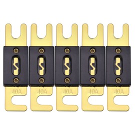 Bumbesti 40A ANL Blade Fuse Gold Plated ANL Fuse 40Amp Used for inverters and car Audio and Other high Current Applications 5 Pack