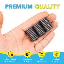 TRYMAG Ceramic Magnets for Crafts, Small Round Disc Crafts Magnets with Adhesive Backing 18mm (.709 inch), Flat Circle Ferrite Industrial Magnets for Crafts, DIY, Science, Hobbies, Project - 200 PCS