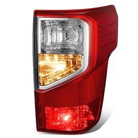 Auto Dynasty Tail Light Assembly Compatible with 2016-2024 Nissan Titan & XD, Passenger Right Side Factory Style Halogen Taillamp with Turn Signal & Brake Light, Chrome Housing, Red/Clear Lens