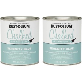Rust-Oleum 285139 Ultra Matte Interior Chalked Paint 30 oz Serenity Blue 2 Pack