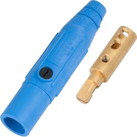 Marinco CLM2M-D CLM Tipo de leva, serie 15 Mini en línea, conector de un solo pin, 150 amperios, 600 voltios, 8 - #2 AWG, macho - azul (D)