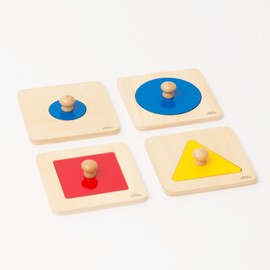 【Natural MONTESSORI】 Montessori Teaching Tools - Inset Puzzle A (Set of 4) - montessori Educational Natural Montessori Professional Educational Supplies Educational Supplies Educational Supplies
