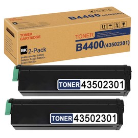 B4400 43502301 Toner Cartridge (Black,2 Pack) Replacement for OKI B4400 B4400n B4600 B4600n B4500 B4500n B4550 B4550n Toner Kit Printer