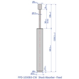 Bansbach Easylift FPD-1030B3-CW Shock Absorbers/Linear Dampers, 106.1 mm x 10 mm x 8 mm
