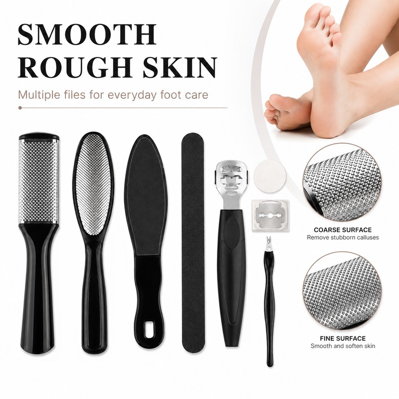 8-Piece Stainless Steel Foot Care Kit for Pedicure – Dead