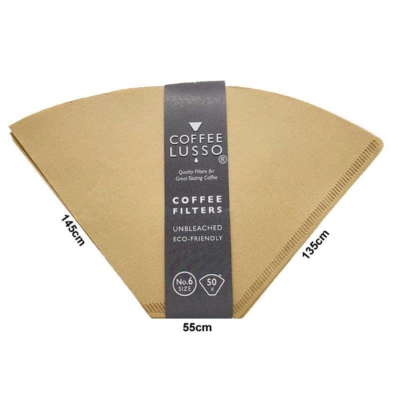 Size 6/No.6 /1x6 Coffee Filter Papers by COFFEE LUSSO, Cone