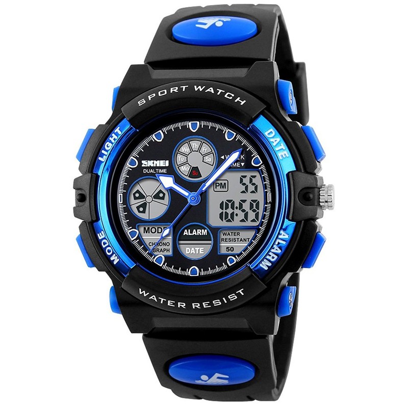 Kids Analog Digital Electronic Sports Watches Multifunctional Military Time Dual