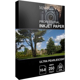 Marrutt 300gsm Ultra Pearlescent Hi-White Inkjet Photo Paper: 10" x 8" - 250 Sheets