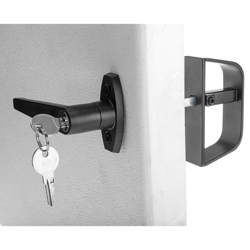 Shed Door Latch L-Handle Lock Kit with 2 Keys, 4-1/2"