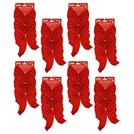 Black Duck Brand Set of 24 Red Velvet Festive Holiday Christmas Bows - Perfect as Tree Ornaments - Tree Filler - Decorative Ornaments - Perfect for Preparing for The Holidays!