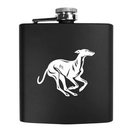 6oz (170ml) 'Running Greyhound' Pocket Hip Flask (HP00037806)