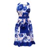 Ragged Rose Frilly Apron, Cotton, Blue, M-L