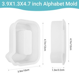 Gartful - Moldes de resina para fundición, moldes de silicona de resina del alfabeto Q Capital para epoxi, moldes de letras de silicona 3D gruesos para hacer letras, arte de signos de palabra