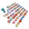 64pcs Lacing Bead Set Wooden Number Fruit Pattern Stringing Beads
