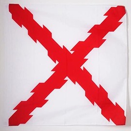 Burgundy Cross Flag 3' x 3' for a Pole - Croix de Bourgogne Flags 90 x 90 cm - Banner 3x3 ft with Hole - AZ FLAG
