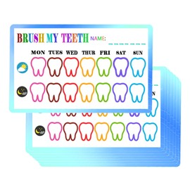 Brush My Teeth Reward Cards,2x3.5 Inch Educational Teeth Brushing Chart Brush Incentives,Teeth Brushing Weekly Tracker Behavior Finish Cards (50 Pcs)