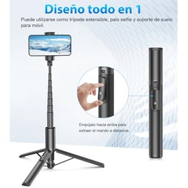 Gahenwo Tripie para Celular de 170 cm Selfie Stick Aluminio 360° Ajuste