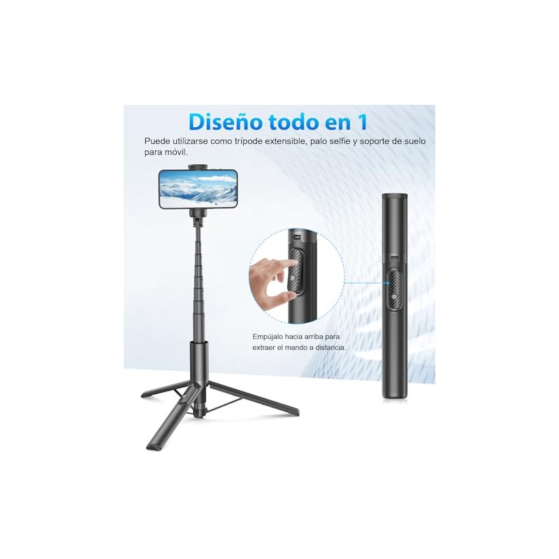 Gahenwo Tripie para Celular de 170 cm Selfie Stick Aluminio