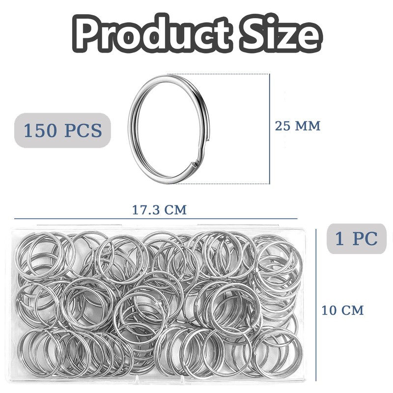 151 Pcs Keyring Kit,150 Pcs Key Ring and 1 Pc
