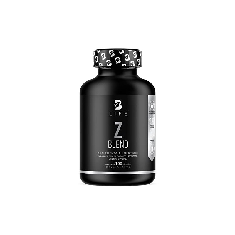 Life Zinc 100 Cápsulas Ingredientes Naturales Colágeno Vitamina Blend