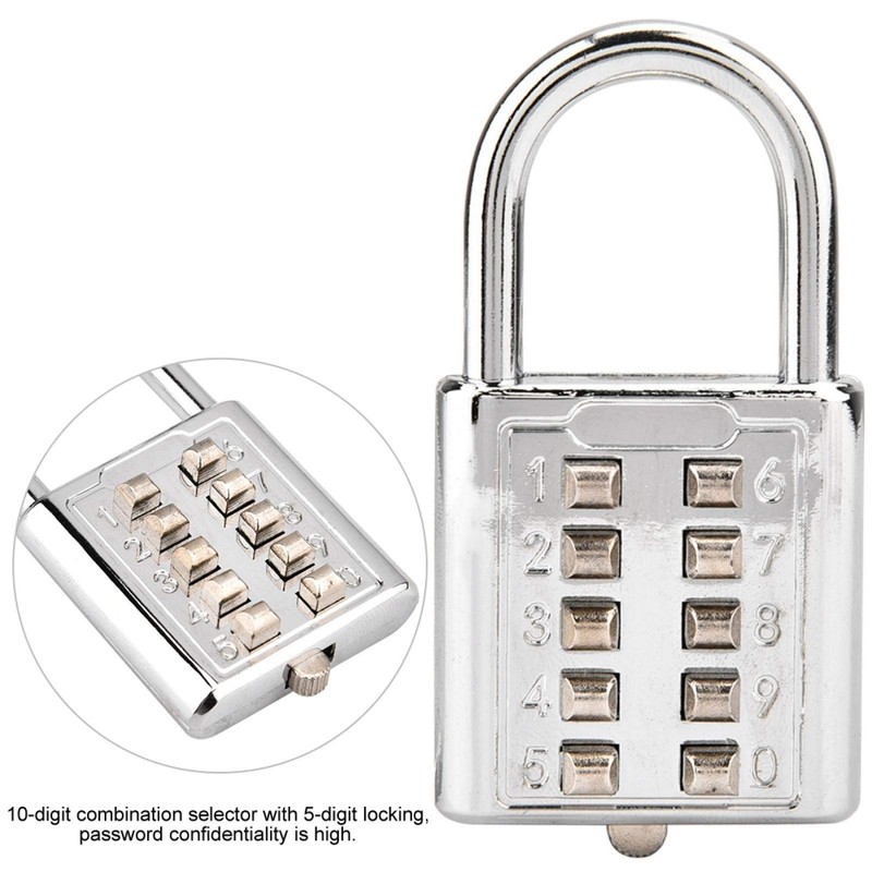 Socobeta Digital Padlock 10 Digit Combination Code with Dedicated Button