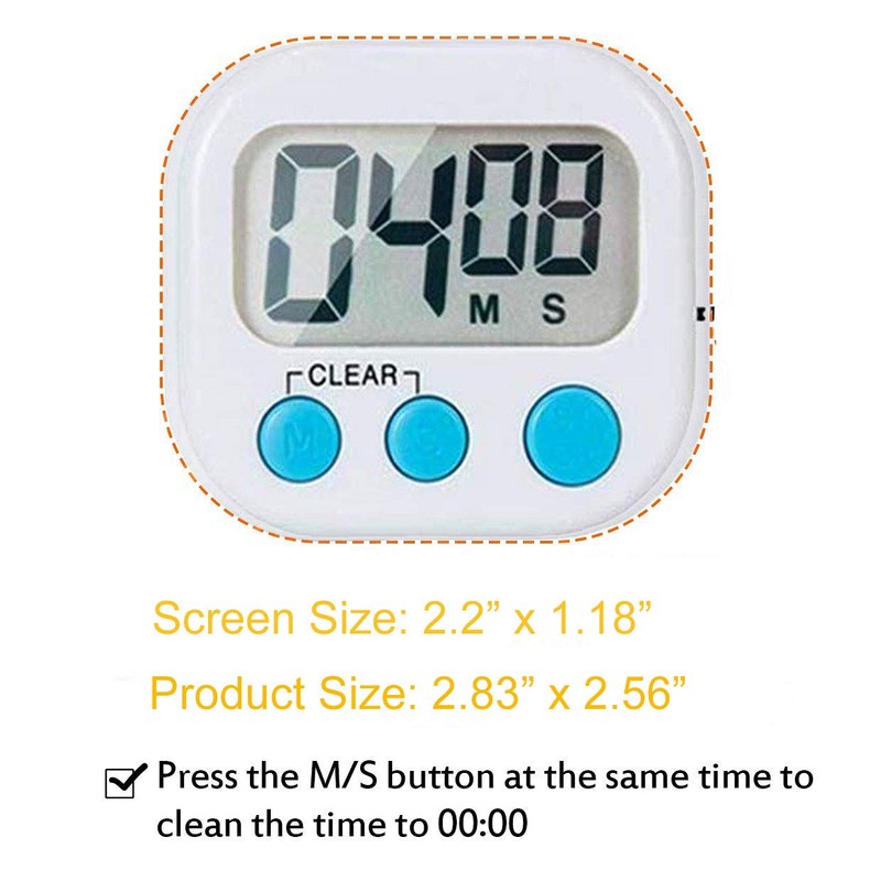 4 Small Digital Kitchen Timer Food Timer, Large Numbers Large