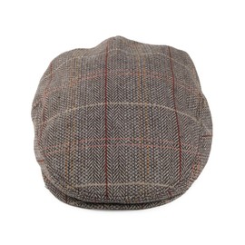 Jaxon & James Tweed Flat Cap - Brown-Grey Medium