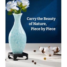 PieceRelax PieceRelax Unique Flower Vase - 3D Puzzle Vase for Adults to Flower Arrangement and Home Decoration Made by 160 Curved Plastic Puzzle Pieces - Winter Grace [S1043]