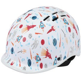 Tlamee Kids Bike Helmet, 2 Size Adjustable for Children Ages 3-5-8-14 Year Old, Youth Boys & Girls Bicycle Skateborad Scooter Helmets Rocket White M