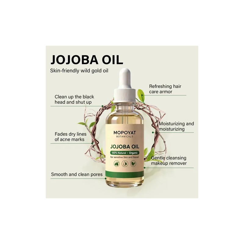 2pcs Aceite De Jojoba Puro Prensado En Fro Con Gotero
