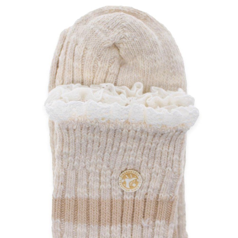 Birkenstock Fashion Slub Lace Sock - Women's Beige / Melange