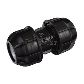 Agora-Tec PE Fitting Pipe Connector 25 mm to 25 mm for PE Pipe 25 mm to PE Pipe 25 mm Black