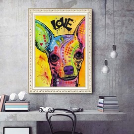 DIY 5D Diamond Painting by Number Kits，Crystal Rhinestone Diamond Embroidery Paintings for Adults and Beginner Diamond Arts Craft Home Decor Love Deer Diamond Painting 12x16in