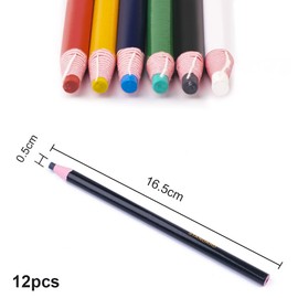 Lotsdonxia 12 Pcs Tailor's Chalk Pencils – Water-Soluble Sewing Marking Pencils for Fabric Craft, Free-Cutting, Multi-Colour Sewing Accessories (Random Colours)