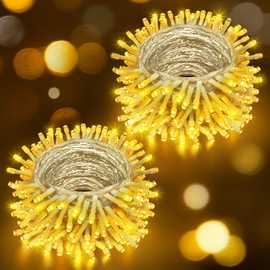 2 Pack 280 LED String Lights, 108FT Plug in Christmas Lights Indoor/Outdoor Waterproof, 8 Modes & Memory Twinkle Fairy Lights Decor for Home Party Wedding (Warm White)