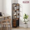 KLUVIS Skinny Bookshelf for Small Spaces - 5 Tier Thin
